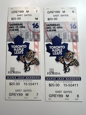 1994 Toronto Maple Leafs NHL Ticket Stubs – vs Florida Panthers – 1–1 Tie