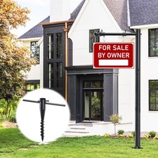 Real Estate Sign Post, 100 inch Realtor Yard Post for Sale 100", black