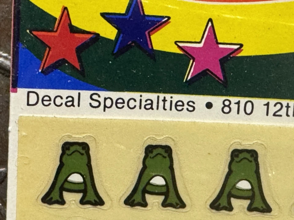 NOS NIP SEALED 80s Decal Specialties Animal Alphabet Letters & Number Stickers - Image 3 of 4