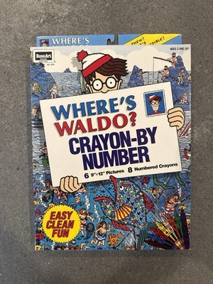 Where s Waldo Crayon By Number RoseArt 1991 Vintage Coloring Set NOS