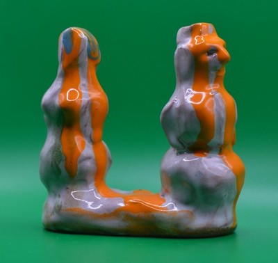 ''Cold Love 2'' - Experimental Original Clay Sculpture. Hand made &glazed. Unique!