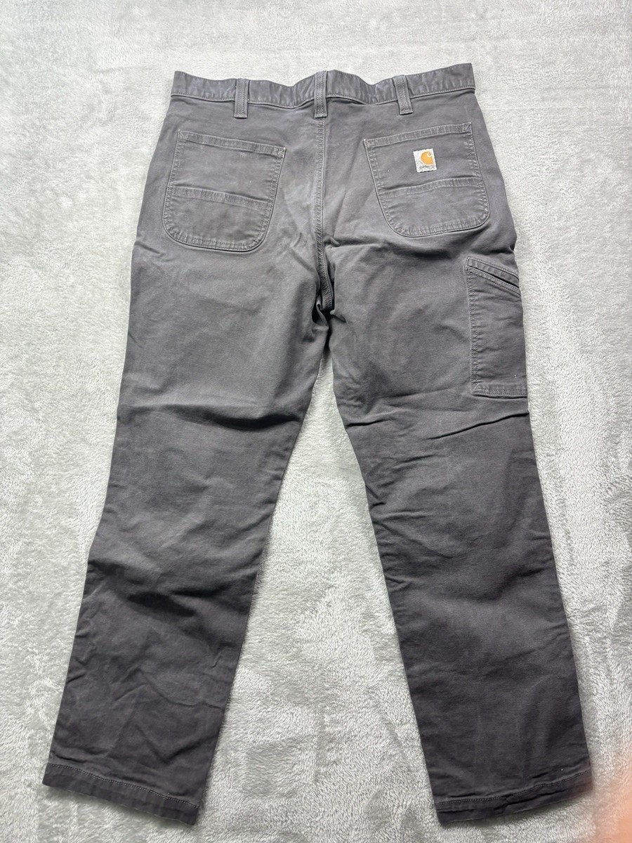 Carhartt Work Pants 38x32 Relaxed Fit Gray Utility Canvas