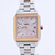 SEIKO Wristwatch LUKIA LUKIA 1B22 0AL0 Ladies Radio Wave Pink Beige From Japan
