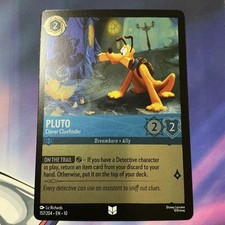 Disney Lorcana Whispers in the Well Pluto-Clever Cluefinder Cold Foil 157/204 NM