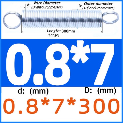 Double Wires Tension Extension Spring Wire Dia 0.4-2.5mm 300mm Long Galvanised - Picture 16 of 61