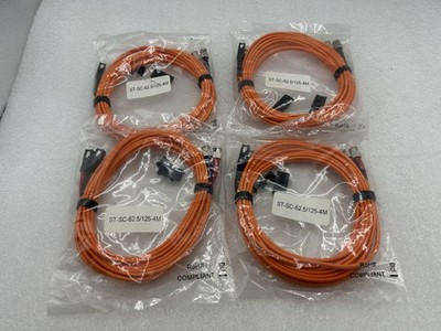 NEW 4 PACK LOT 4m ST-SC Duplex 62.5/125 Multimode Fiber Patch Cable Orange
