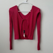 Jacquemus La Maille Pral Longue ribbed-knit cardigan in fuchsia pink Size: 36