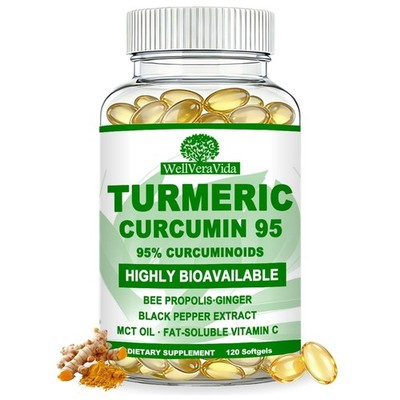 Turmeric Curcumin Supplement 1000mg with Black Pepper & Ginger Softgels