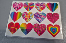 192 Valentine HEART 1 1/2" Stickers Crafts Art Red Pink White Rainbow Sheets NW