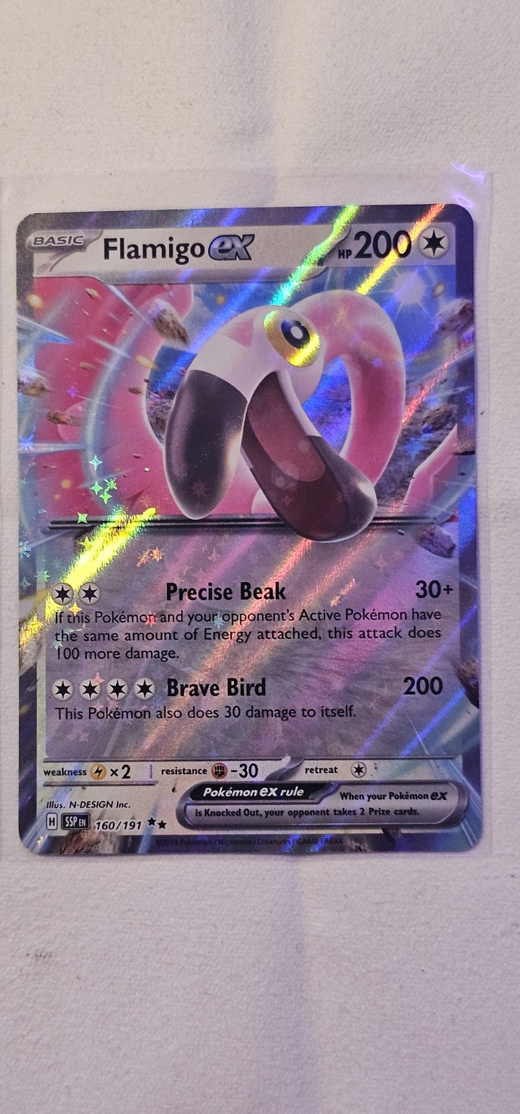 Pokemon TCG - Flamigo ex 160/191 Double Rare - Surging Sparks - Near Mint