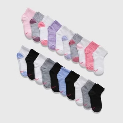 Girls' 20pk Ankle Socks - Colors May Vary - M