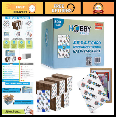 500 Pack Trading Card Protectors, 3.5''x4.5'', Rounded Corners, Multi-Color, Light