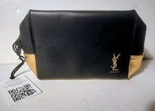 YSL-Yves Saint Laurent Beaute  Cosmetic Travel Pouch, Black  Gold-New with Tag