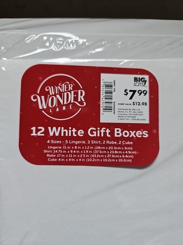 NEU Winter Wonder Lane 12 Geschenkboxen verschiedene Größen alle weiß - Bild 2 von 2