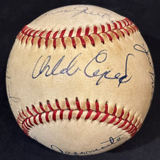 Orlando Cepeda Bill Freehan 14 Player Signed Early 1980s Old-Timers AL Game Ball