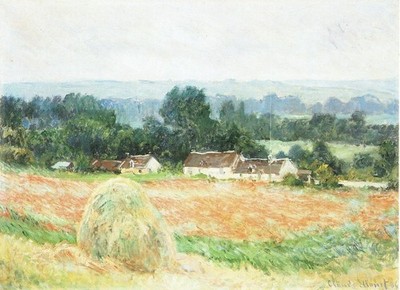 Monet - Heuhaufen bei Giverny A1-A4 Poster Kunst Gemälde Meister fein klassisch Wand De