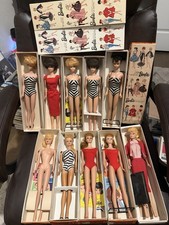 1960s Vintage Era Barbie Lot 10 Dolls Ponytail #3  Bubble Cut Boxes & Extras 💗