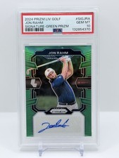 2024 Prizm LIV Golf Jon Rahm Green /18 Auto PSA 10