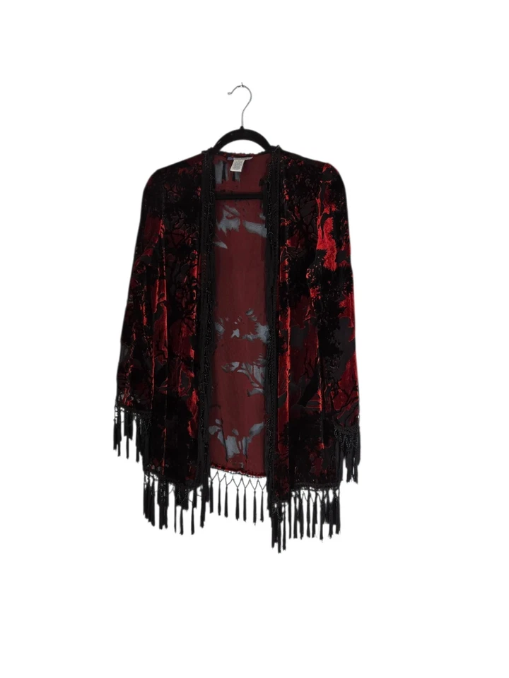 Half Moon Bay Elegant Red and Black Velvet Cape Sz Ps - Image 2 of 4