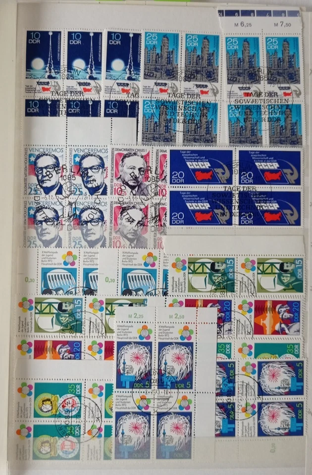 EAST GERMANY DDR 1973 STAMPS/SETS IN USED CTO BLOCKS, SPECIAL CANCELS - Image 3 of 4
