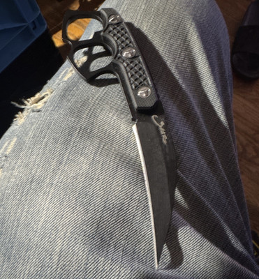 John Rambo Boot Knife Black Drop Point Stainless Steel Full Tang w/ Sheath