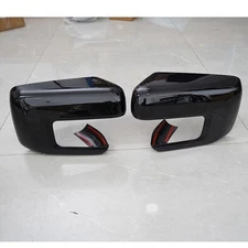 Gloss Black Side Door Mirror Cover Cap  2021-24 d F150 W/Turn Signal Hole