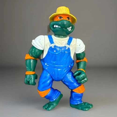 TMNT Ninja Turtles FARMER MIKE figure Playmates 1993 Michelangelo vintage