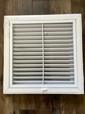 Hart & Cooley 12"X12" Aluminum Return Air Filter Grille, 45 Degree Blade, White