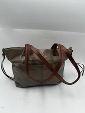 Hobo Cecily Womens Handbag Brown Shadow Leather Pocket Double Strap Shoulder Bag