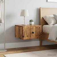 Wandmontierter Nachttisch 2 Stk. Altholz 33 X 34,5 X 20 Cm