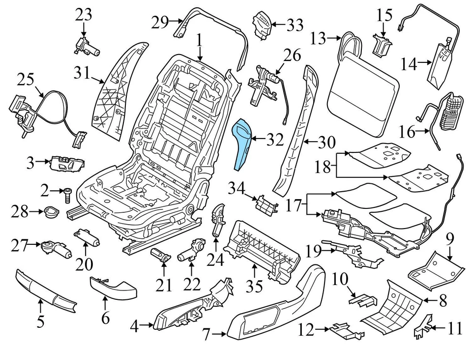 2011-2016 BMW 550I XDRIVE - ASSENTO TRASEIRO ESQUERDO Fivela / Receptor 9172381 - Imagem 3 de 4
