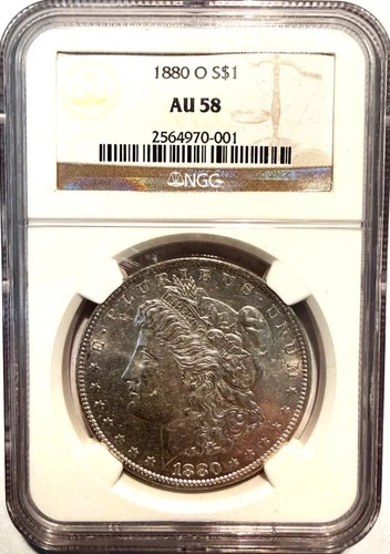 1880-O Morgan Silver Dollar NGC Certified AU58