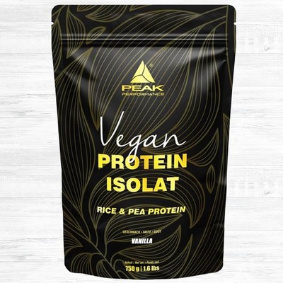 Peak Vegan Protein Isolat 750g Beutel 25,07  /kg Reisprotein Erbsenproteinisolat