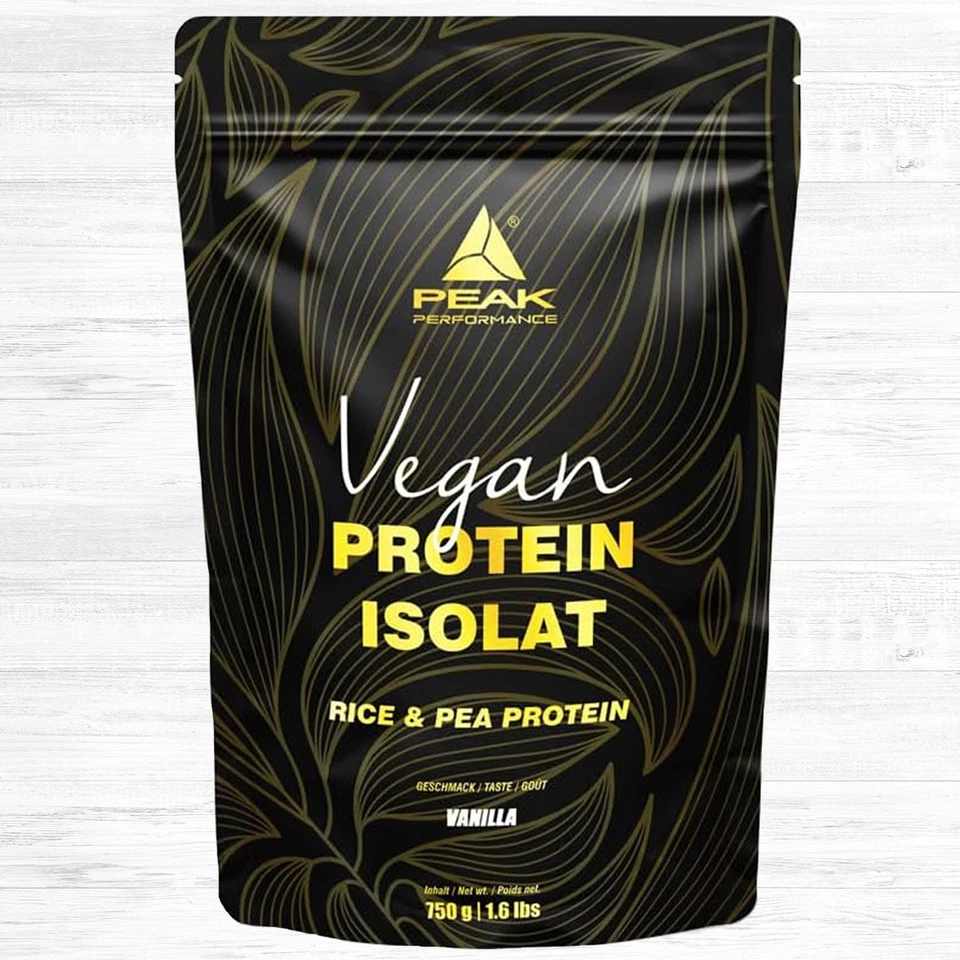Peak Vegan Protein Isolat 750g Beutel 25,07 €/kg Reisprotein Erbsenproteinisolat