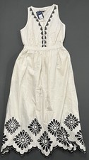 Vintage Threads NWT Boho Embroidered White Maxi Dress Sleeveless Women’s S