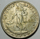 1945 Philippines 20 Centavos - 75% Silver  Coin - #11425-24 — photo 2