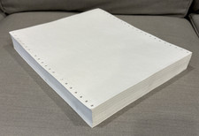 250+ Sheets of Perforated Printer Fax Paper Holes White Blank 8.5" x 11" Punched