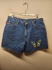 Vtg Encore jeans embroidered tweety made in U.S.A mom shorts size 15 34"
