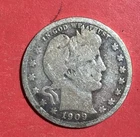 1909D US Barber SILVER Quarter "Philadelphia" Mint! Good Details! Old US Coin!