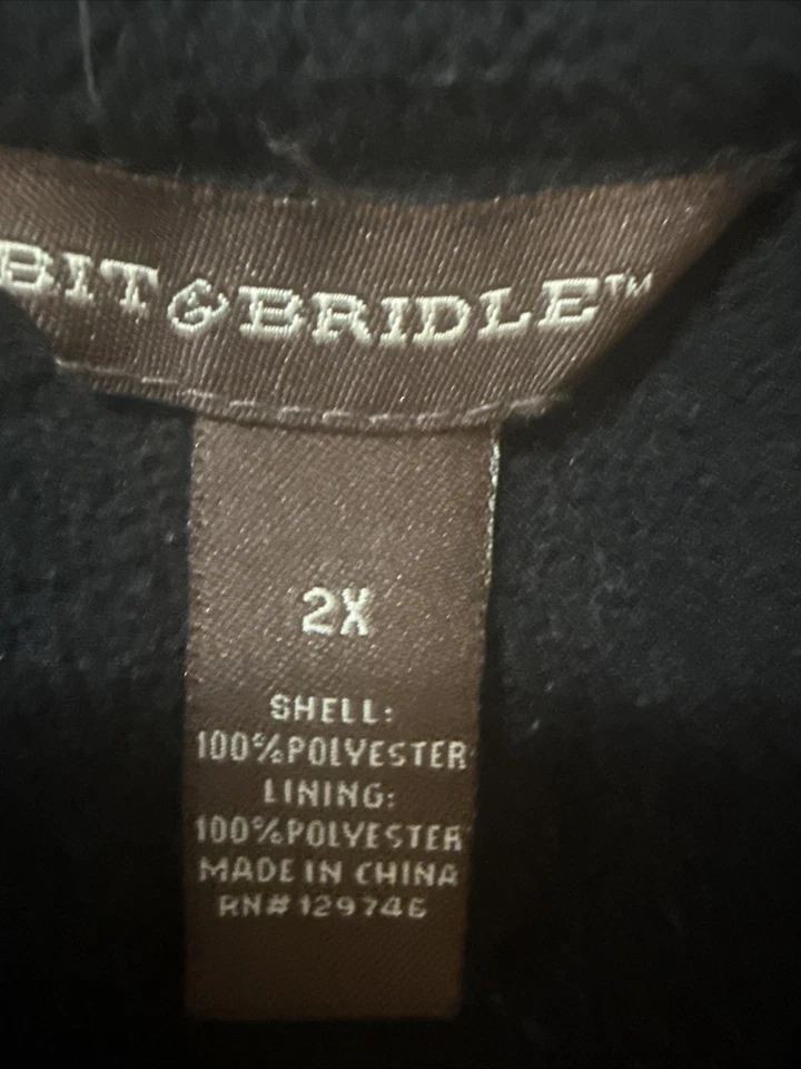 Chaleco acolchado ligero con cremallera Bit And Bridle para mujer talla 2X forrado de lana negro Foto 4 de 4