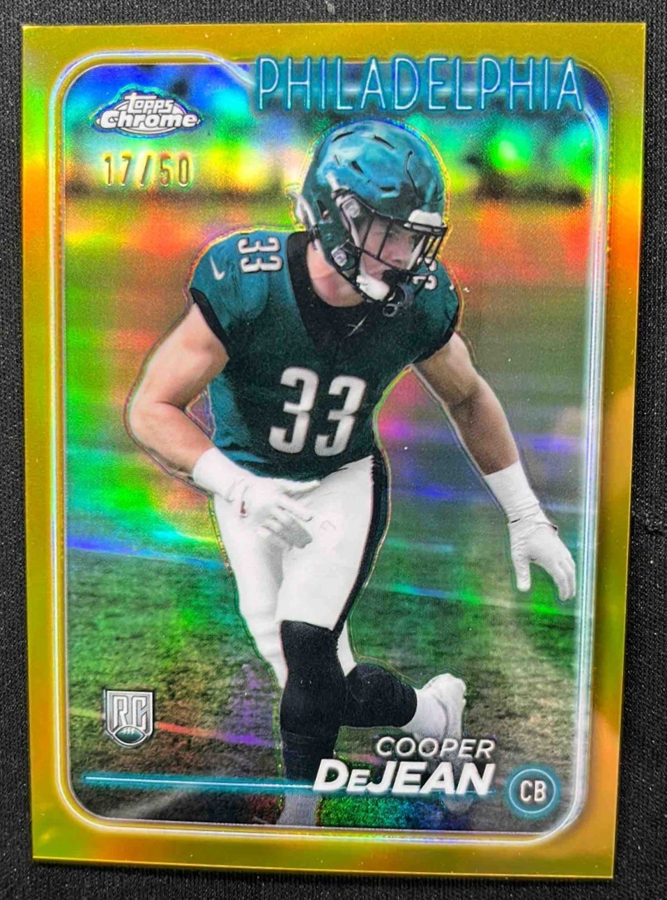 2024 Topps Chrome Cooper DeJean Gold Refractor /50 #232 RC Eagles