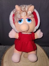 VINTAGE 1987 MUPPET BABY MISS PIGGY PLUSH 10" STUFFED ANIMAL JIM HENSON