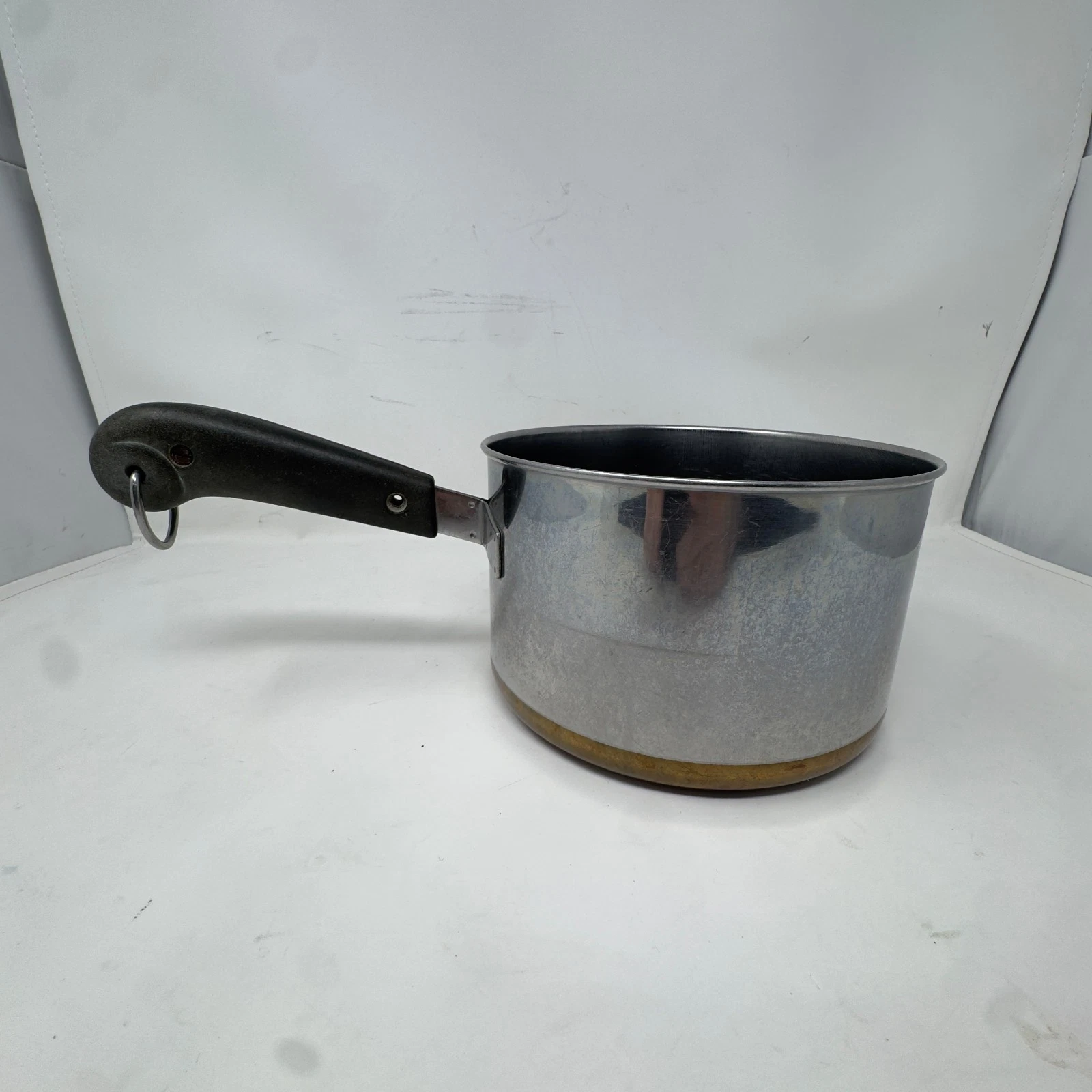 Vintage Revere Ware Copper Bottom Stainless Steel Pot 3 Quart USA No Lid 88