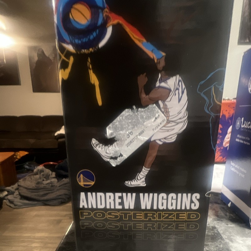 Andrew Wiggins Golden State Warriors "Posterized" Basketball Figure Box, Black