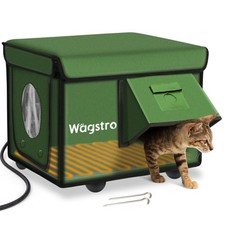 Extra Large Heated Outdoor Cat House with Insulation  Escape Door