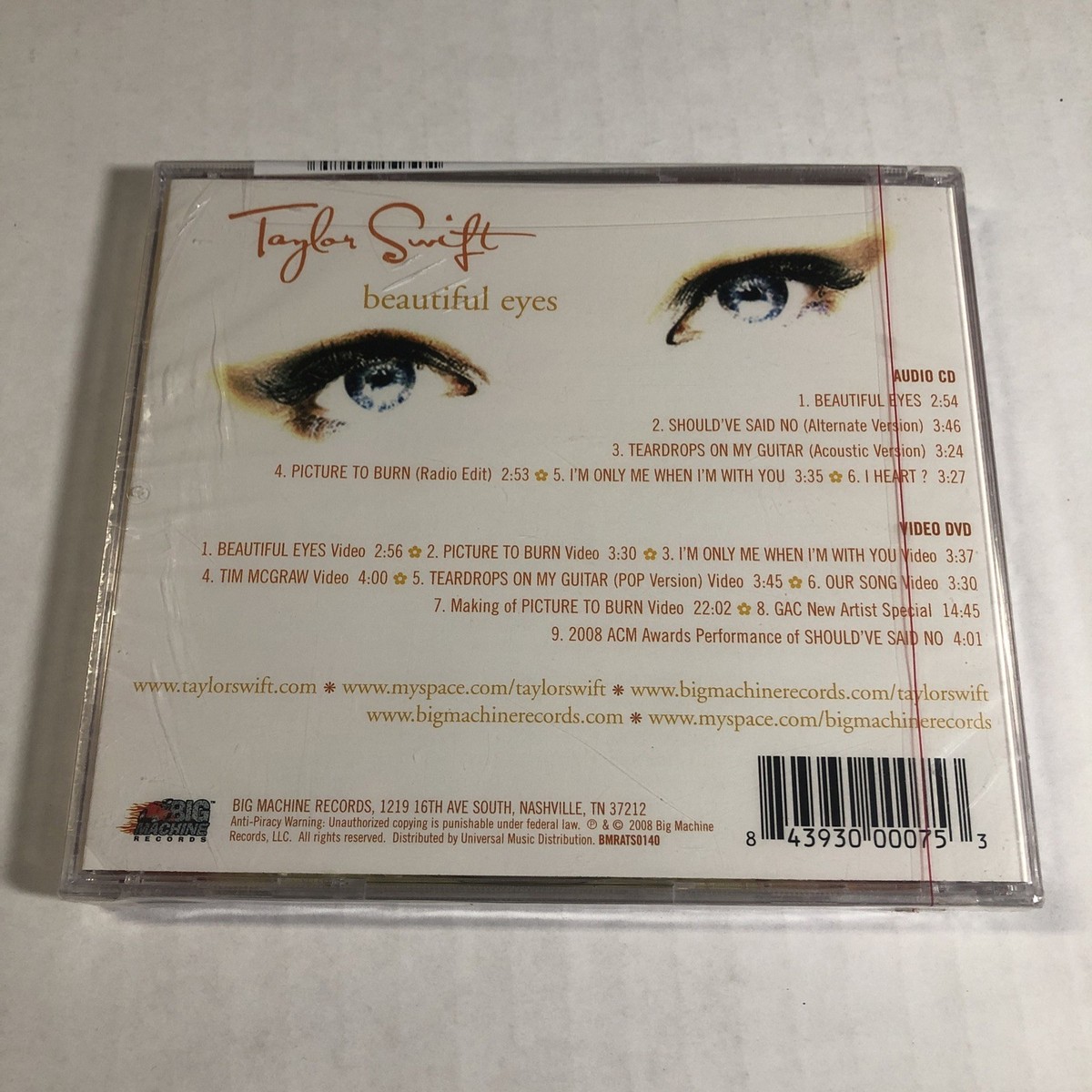 Beautiful Eyes [EP] by Taylor Swift (CD, Jul-2008, 2 Discs, Big