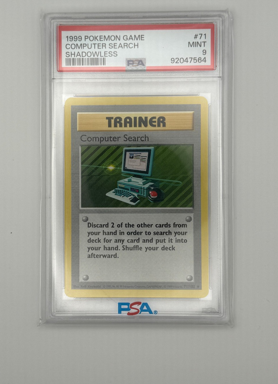 1999 Pokemon Game Computer Search #71 Shadowless PSA 9