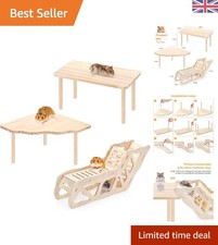 Interactive Wooden Platform with Tunnel & Ladder for Hamsters & Small Pets