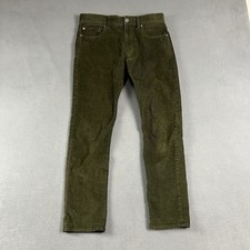 J Crew 484 Jeans Mens 30X30 Green Corduroy Slim Straight Casual Preppy Pockets