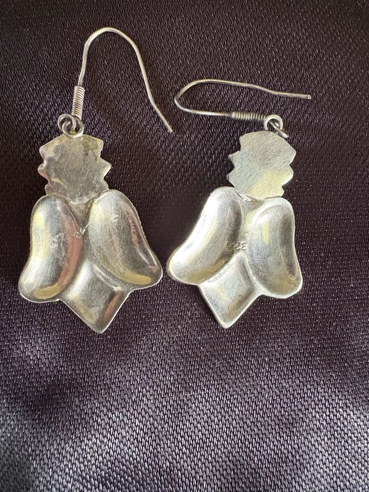 Pendientes de ley vintage tribales afganos hechos a mano con piedras de cornalina. Foto 3 de 4